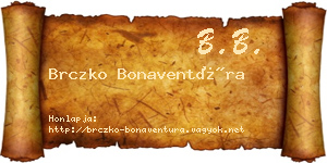 Brczko Bonaventúra névjegykártya